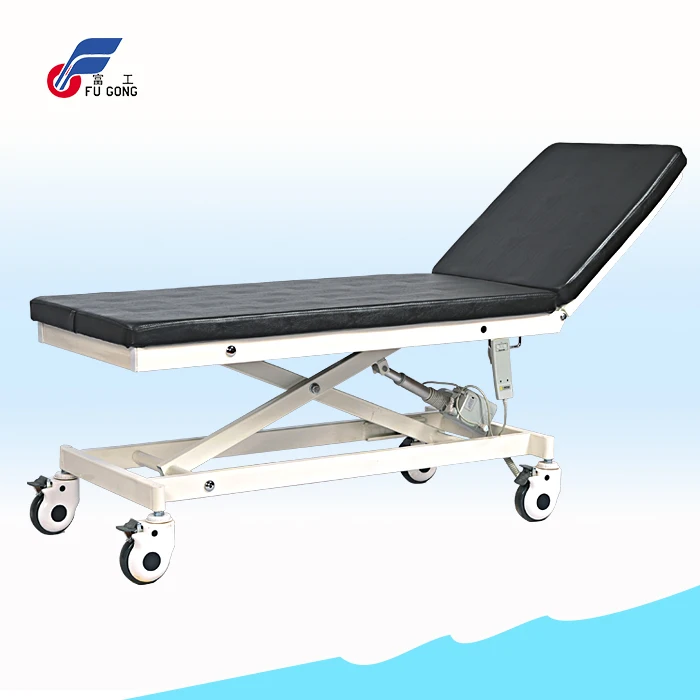 Remote Control Electric Height Adjustable Patient Examination Beds with Artificial Leather Cover Mattress