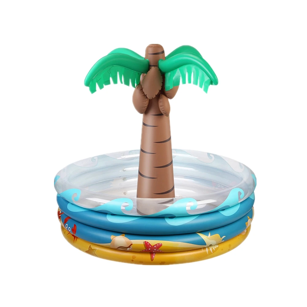 Customized Large Coconut Plam Tree PVC Inflatable Floating Cooler Ice Bucket