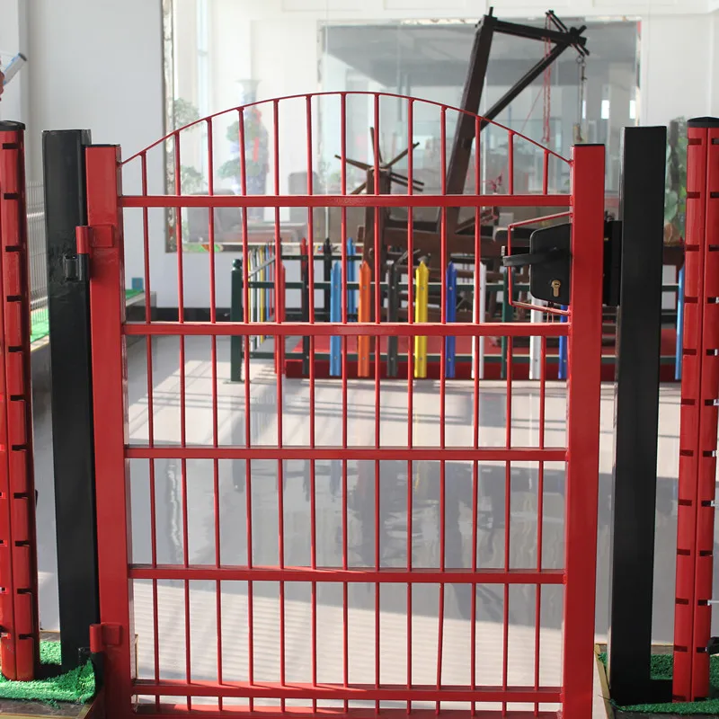 Single swing welded wire mesh driveway gate for garden powder coated wire mesh fence walking door anti climb