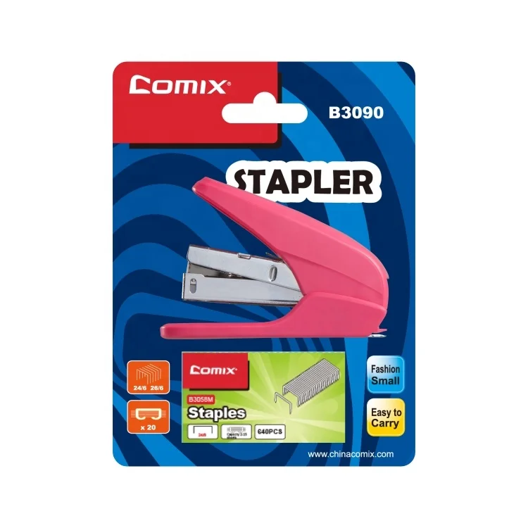 
Comix, standard paper binding mini plastic stapler set for office and school  (60441562561)