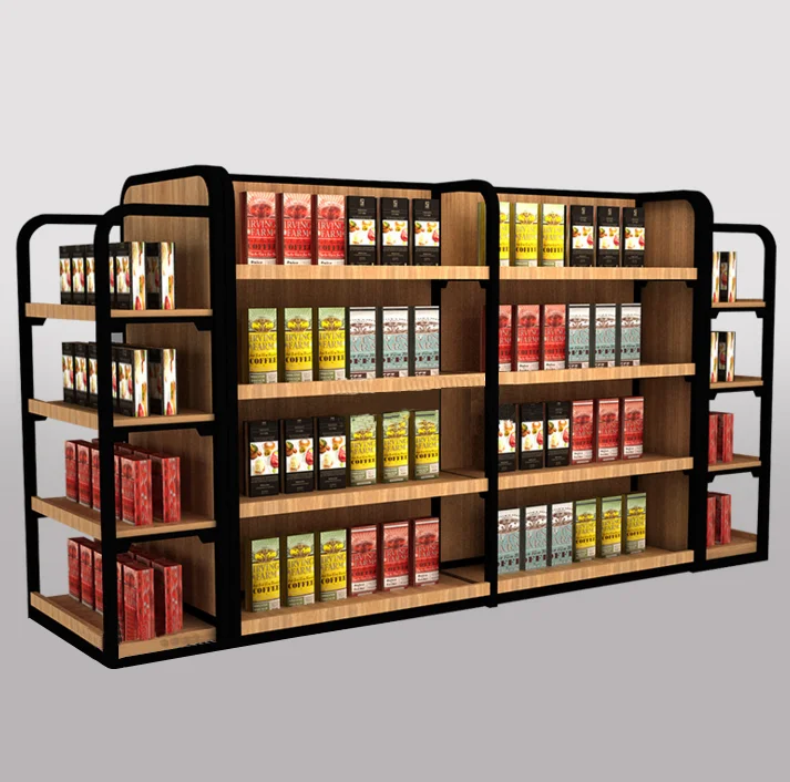
Practical custom metal floor display rack with shelves for water wine bottles 