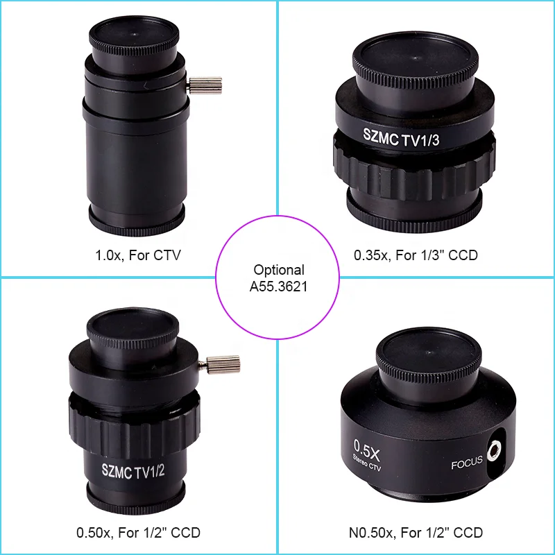 OPTO-EDU A23.3645-STL6AT Trinocular Swing Arm Boom Stand Without Light Source 7-45x Zoom Stereo Microscope