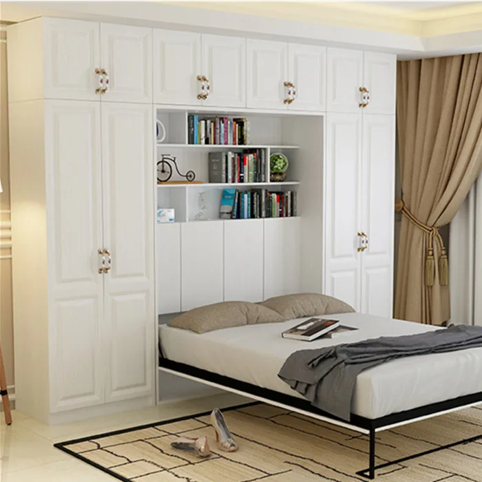 Компактная Легкая двойная невидимая складная кровать для квартиры