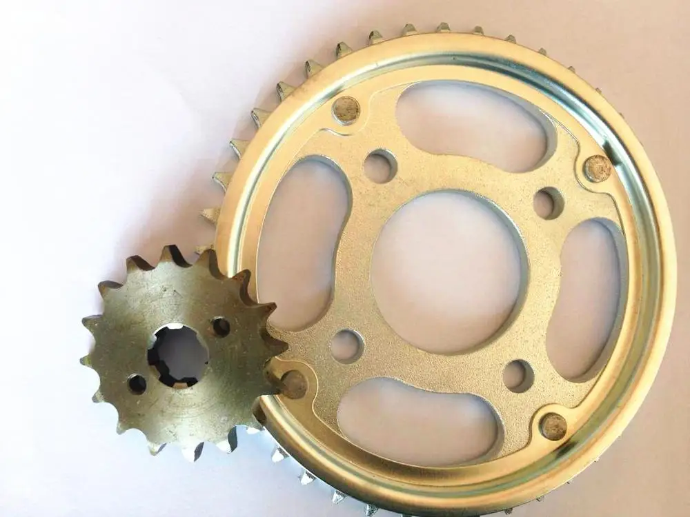 
CG125 TITAN 99 1045 steel CNC line galvanized color 43T/14T 428H-116L motorcycle chain and sprocket kits 