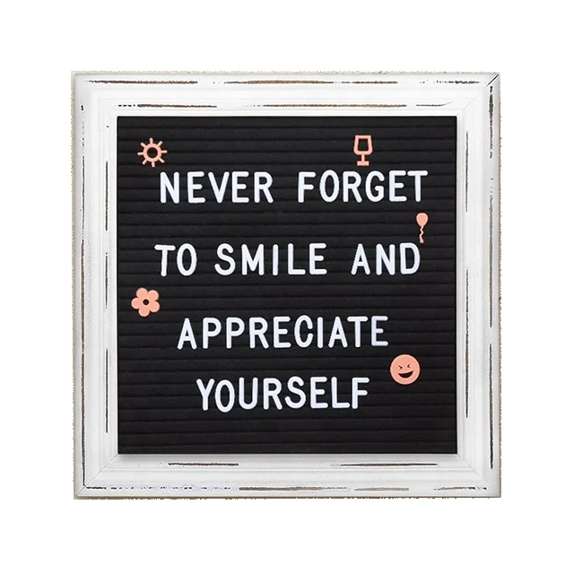 
Amazon Hot Sale wooden craft product gift Felt Letter Board 10x10 Inches With 340 PCS Changeable Letters And Lovely Symbols 