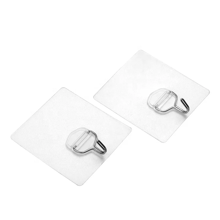 Transparent Reusable Seamless Wall Hooks Heavy Duty Self Adhesive Hooks