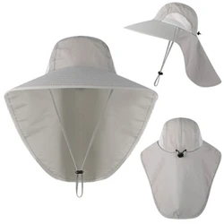 2021 Outdoor Dry Fast UV 50+ Sun Protection Fishing Flap Hat Neck Protection Cap with Big Sun Shield Mask