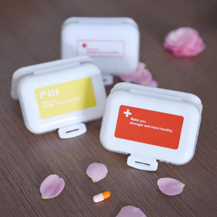 Pill Box for Travel Vitamin Pill Organizer Hard Plastic Pill Case