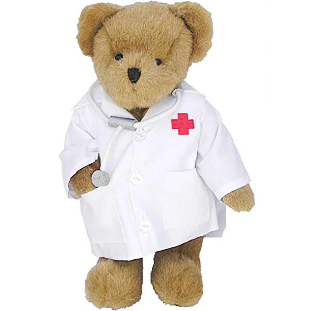 Custom stuffed doctor plush teddy bear with stethoscope