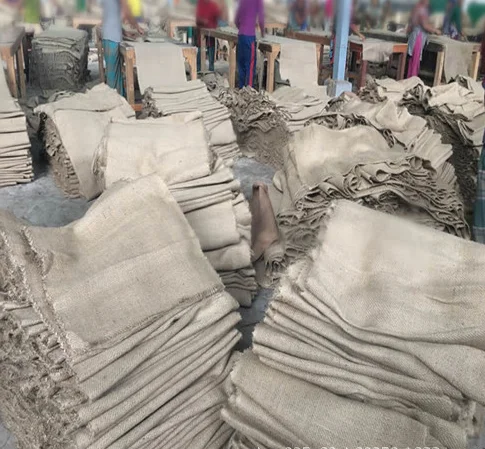 
Custom Jute Linen big bag packing cocoa bean rice sand Hardware flood construction road package bag 