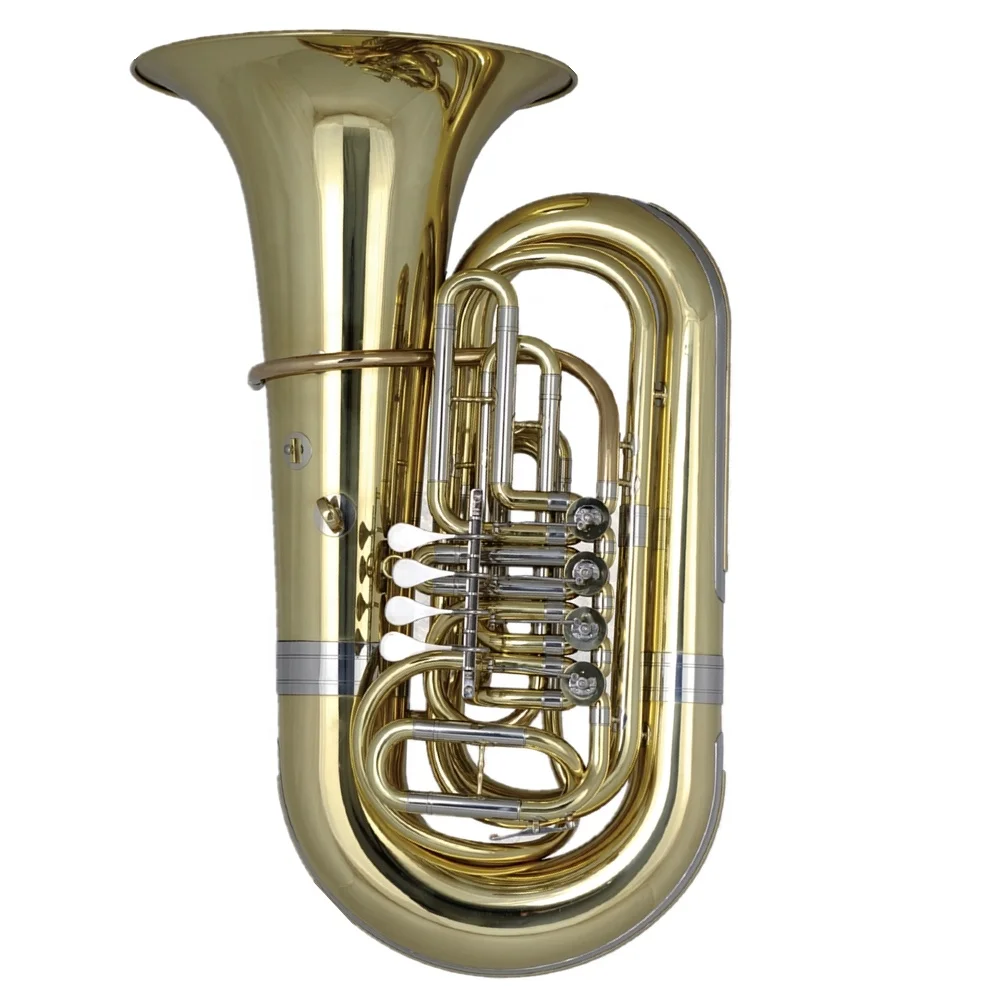 Золотой лак тон Bb 3/4 Tuba 4 вращающийся