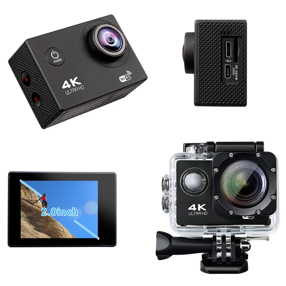  Genlerplus 4247 чипсет WIFI Спортивная камера Full HD 2 0 дюймовая Водонепроницаемая экшн-камера для камеры Go