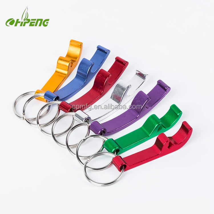 With Key Ring Bottle Opener Key Chain Bulk Blank Aluminum Bottle Opener Custom Shape Promotional Gifts Custom Logo Pantone Color