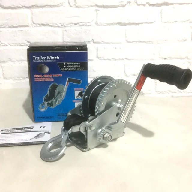 Manual Hand Winch Hand Operated Winches 2000LBS   mini portable winch 907kgs