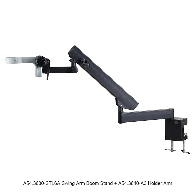 OPTO-EDU A23.3645-STL6AT Trinocular Swing Arm Boom Stand Without Light Source 7-45x Zoom Stereo Microscope