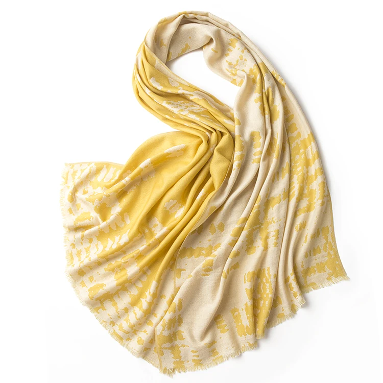 
OEM Available High Quality Custom Jacquard Women 100% Wool Scarf 