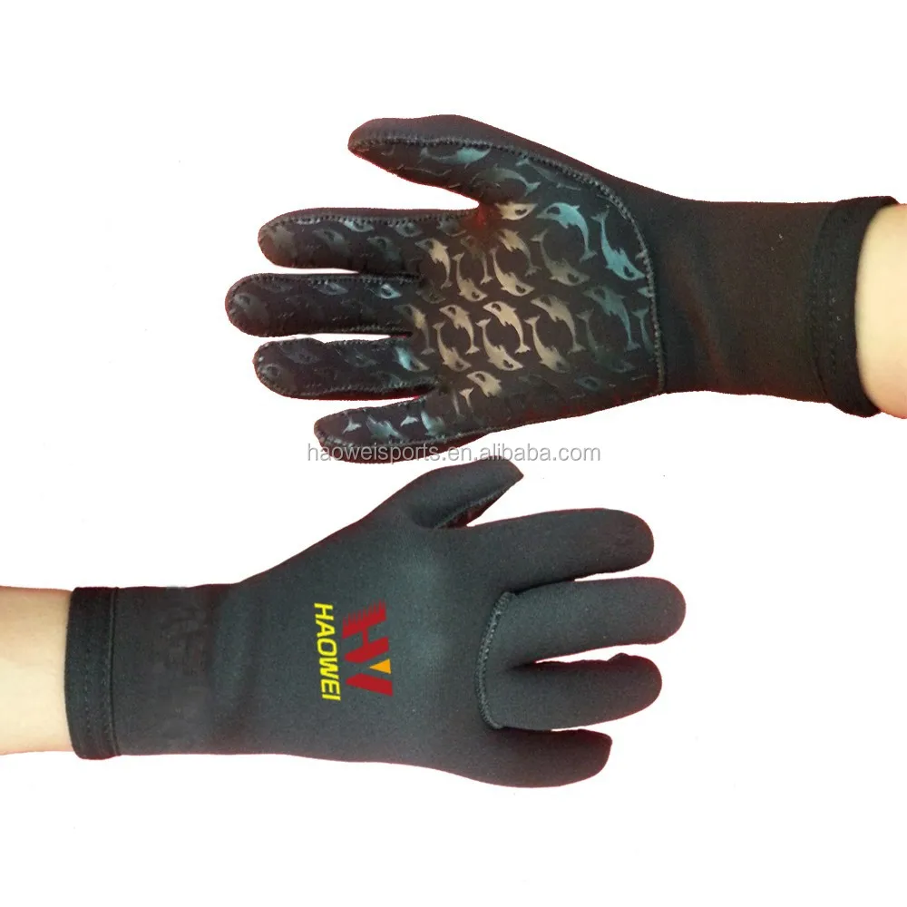 
3mm CR Neoprene diivign glove for hunting fishing , surfing gloves for water sporting,Palm printing for anti slip 