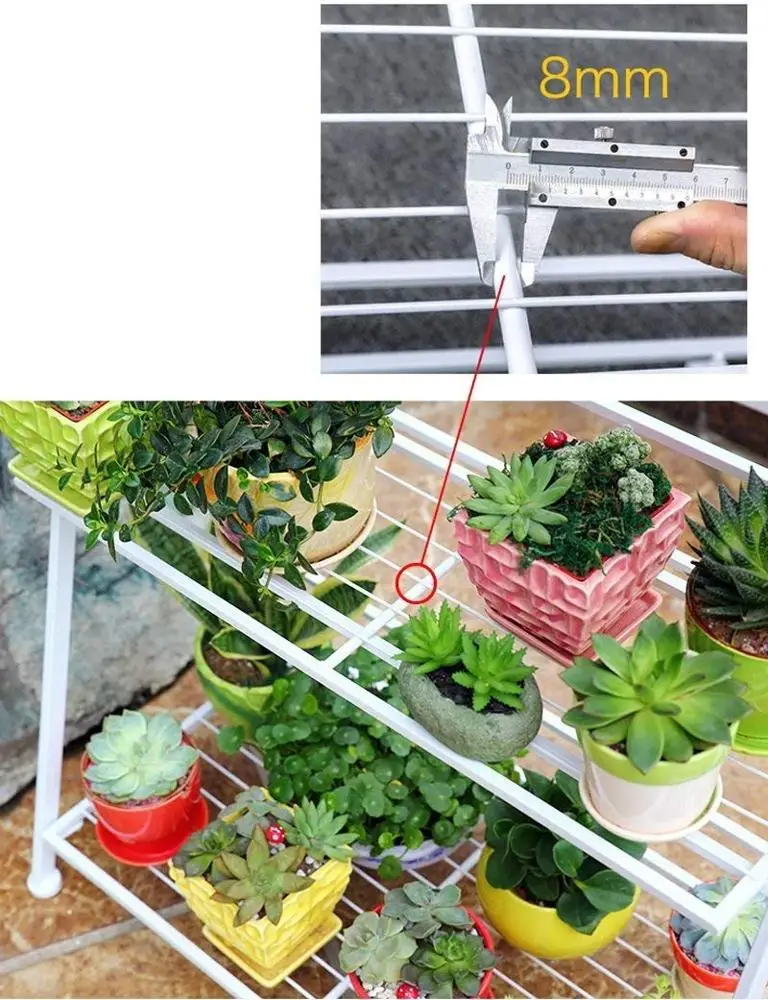 Flower Stand White Iron Multilayer Outdoor Garden Flower Shelf Flowery Display Stand Flower Storage Rack