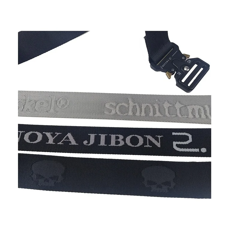 Customize LOGO Jacquard Belt, Embroidered Belt  Heavy Duty Waist  Nylon Tactical Belts with Quick Release Metal Buckle
