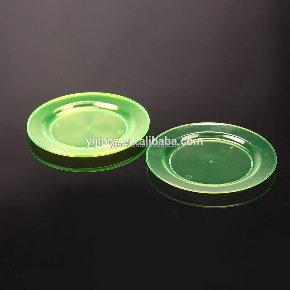 
christmasps clear disposable plastic round dish plates for lunch and party 