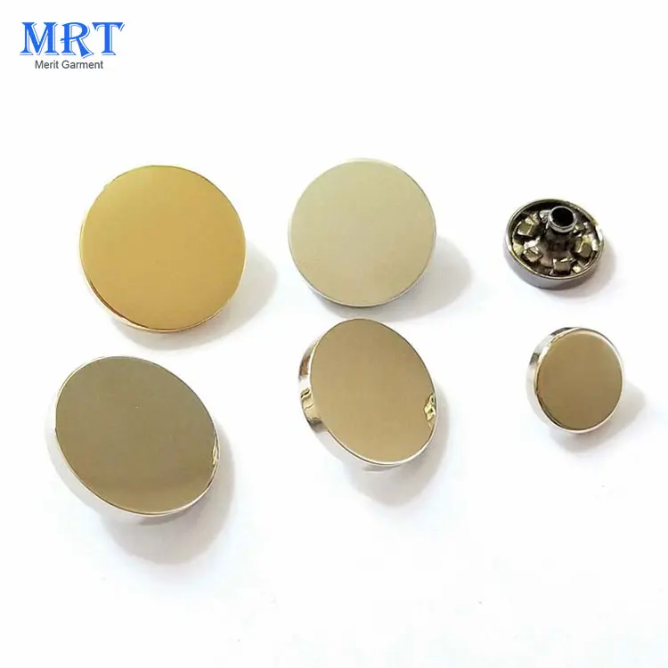 Zinc Alloy Flat Matte Black Gold Metal Buttons Nickel Silver Fastener Press Snap Button for Clothes Jacket