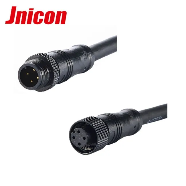 electrical m12 4pin waterproof connector m12 power cable connector
