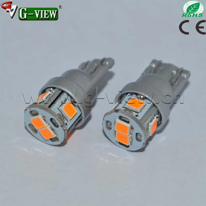 Short type auto parts production multicolor T10 2835 chip superbright 6smd car LED