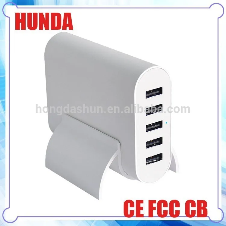 Мультипортовый концентратор семейного размера 5 портов 50Вт 10A для Samsung S5 S4 S3 с интеллектуальным чипом и бесплатной подставкой и отводом кабеля для стены