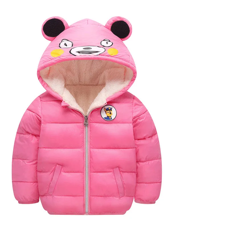 Новая зимняя теплая шапка с ушками из мультфильмов, детская стеганая куртка