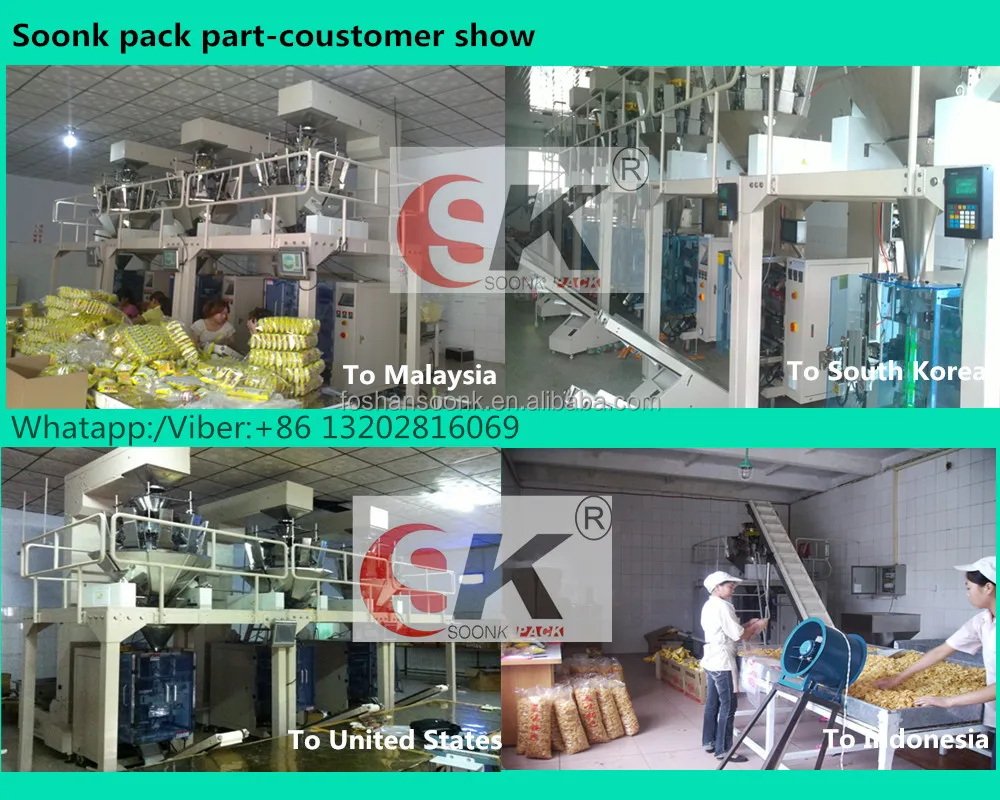 Sk-k220 500 г, 1 кг закуски вертикальная упаковочная машина с 10 головками весов