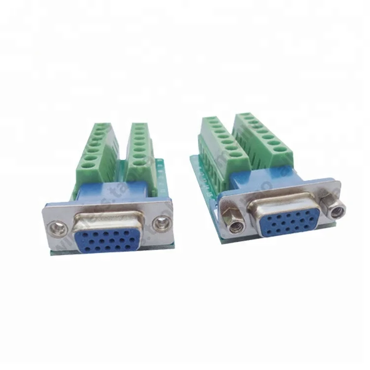 DB15-M2 VGA 15 Pin Plug Female Breakout Terminals Connectors 3 Line Parallel Port Female Adaption Terminal 3+4 3+6 3+9