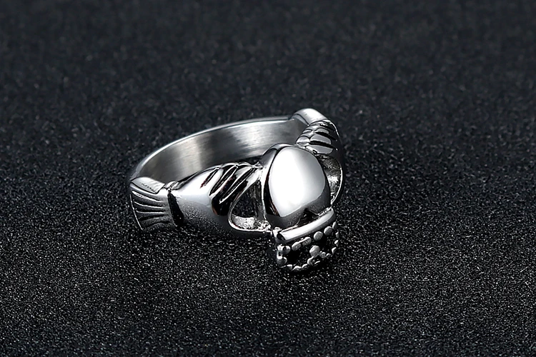 Женское глянцевое кольцо в форме сердца из нержавеющей стали