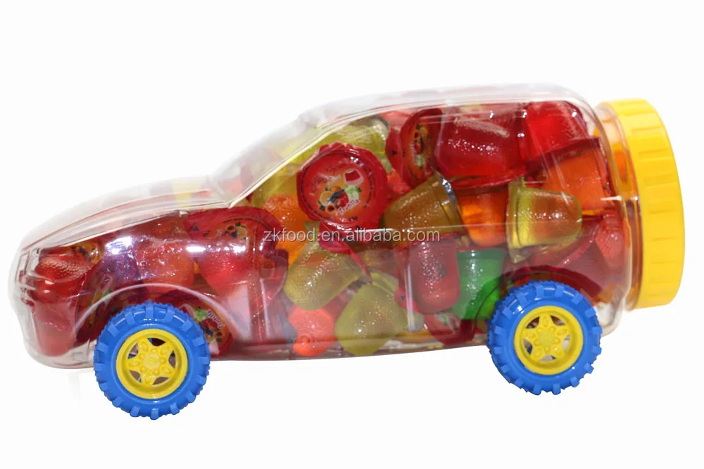 Toy car jar packing 16g lychee cup jelly plastic toy mini food