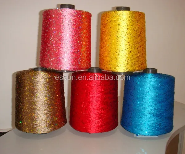 2.5mm 100% polyester sequins yarn fancy yarn