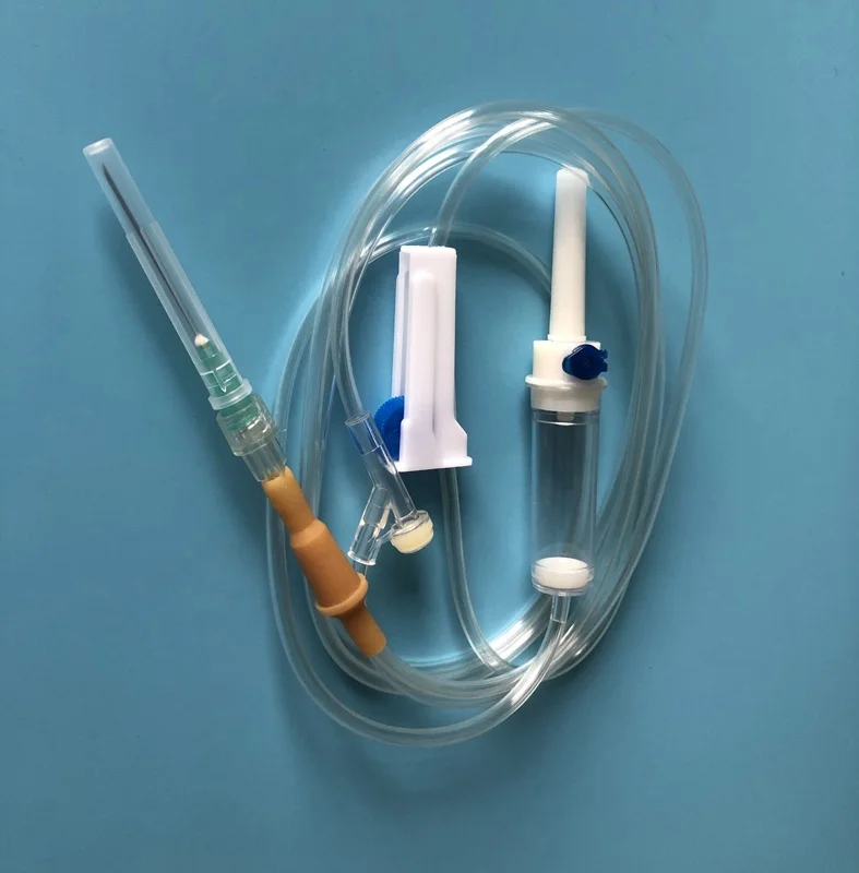Drip IV Infusion giving Set with Y-site  DEHP-free / soft PVC-free material CE and ISO13485 approved top quality