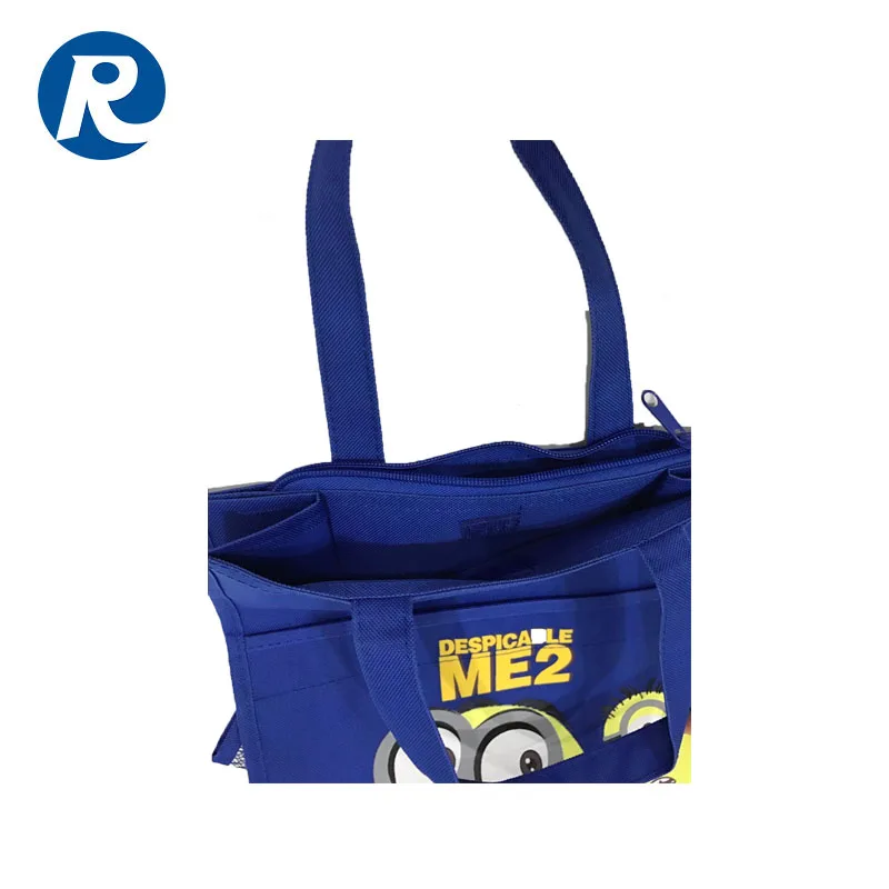 Ruiding Organic Recyclable Colorful-blue Accept Customized bolsa de tela con cremallera cotton canvas bag