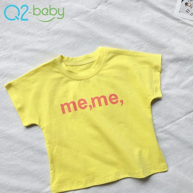 
Factory custom o-neck letter printing short sleeve baby boy cotton t-shirt 1973 