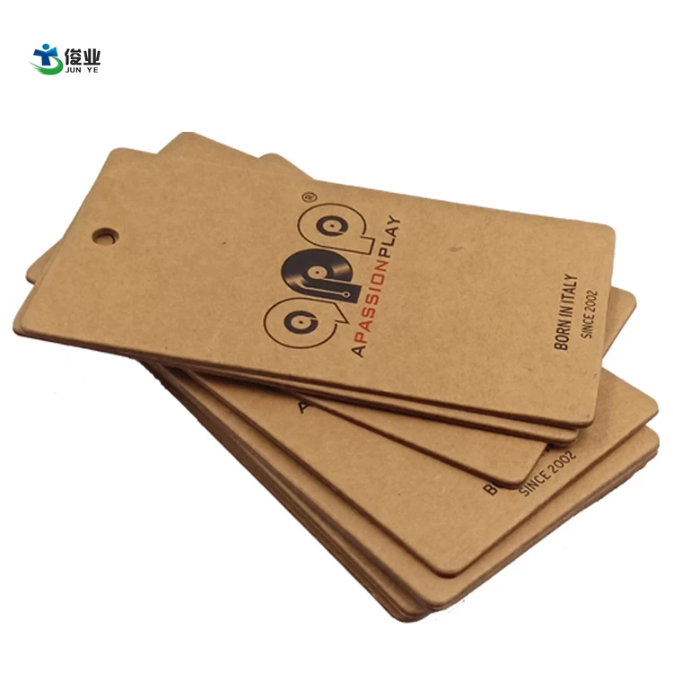 Рекламная акция, коричневая крафт-бумага, бесплатный дизайн, индивидуальная печать, цена, подвесные бирки, упаковочные этикетки