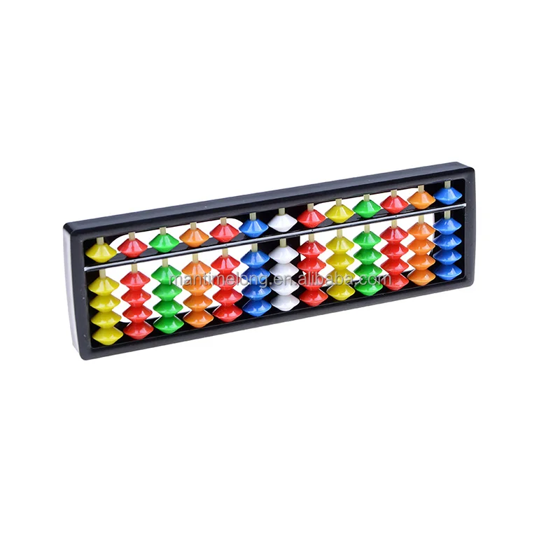 13 rods plastic portable mini arithmetic soroban colorful beads mathematics calculate chinese abacus