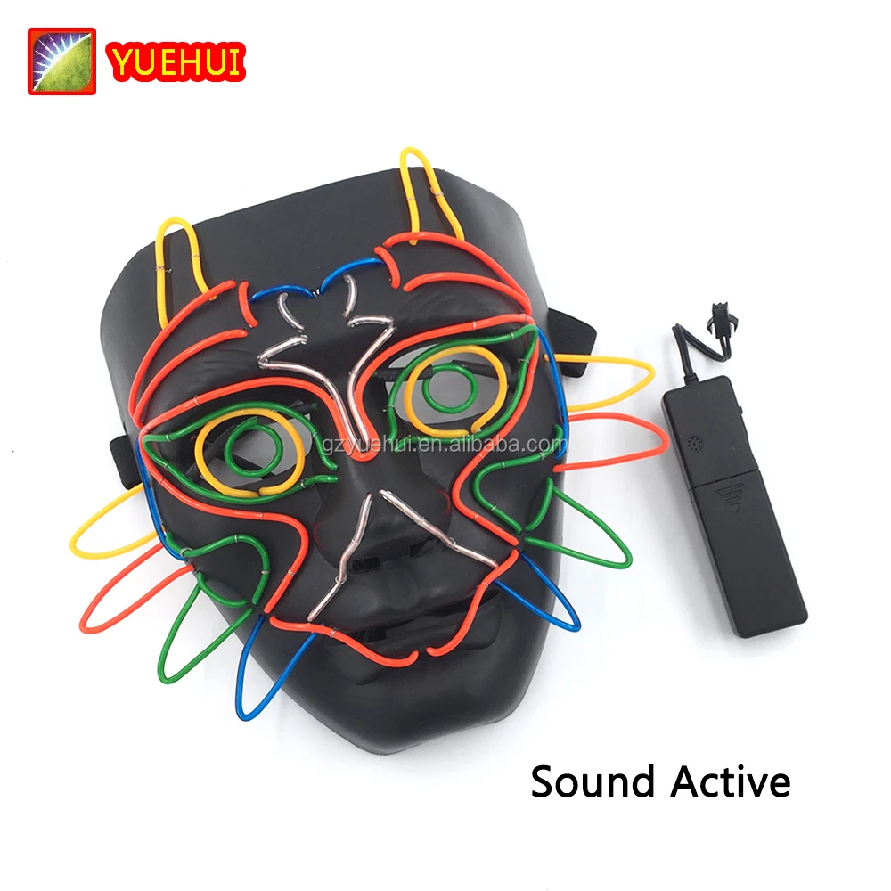 Neon Glow Light Heart Owl Colorful Mask Movie Theme Mask Led Strip Sawtooth Ghost Costume Glow In Dark Party Supplies Valentines