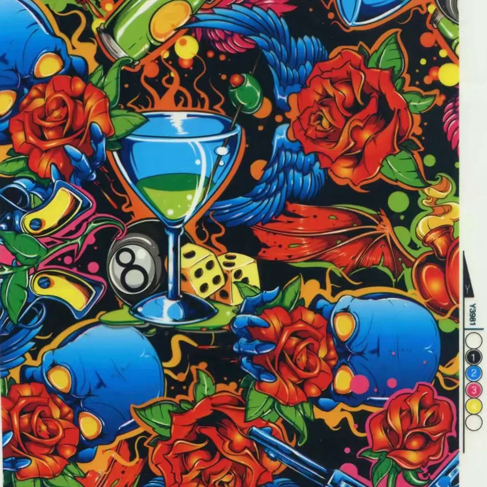 Koue Skull Pattern Hydrographics Film Water Transfer Printing Film MA1331Y AQUAPRINT PVA Hydro Film