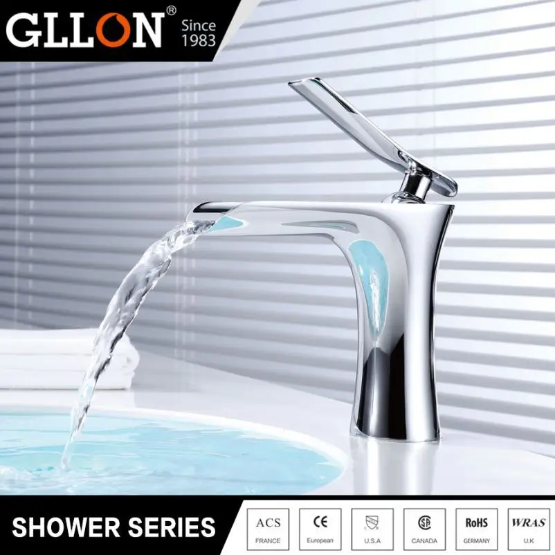 
Manufacture hot morden unquie design bathroom sanitary ware chrome waterfall basin faucet 
