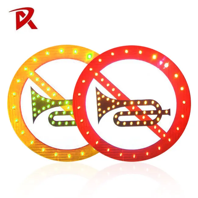 Solar LED Aluminum Reflective Custom Warning Road Safety Traffic Sign 2023