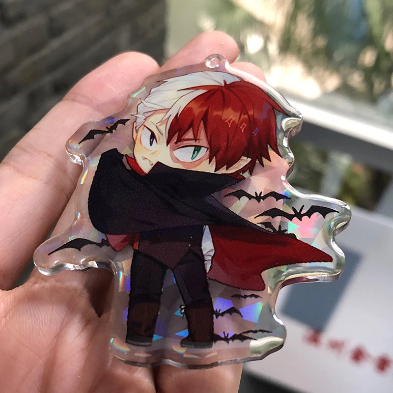 
Printed Customized plastic keychain make acrylic keychain with glitter epoxy hologram 