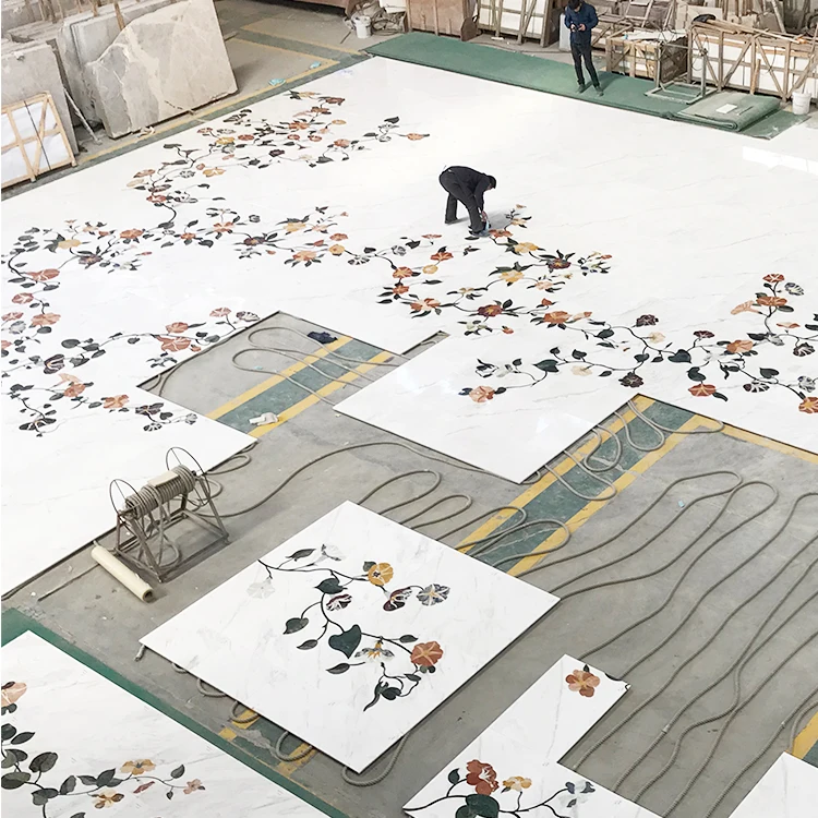 Marble Water-Jet Medallion Water Jet Ground For Hotel Decoration