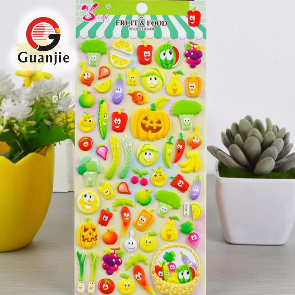 decorative fruits puffy sticker,foam sticker for kids