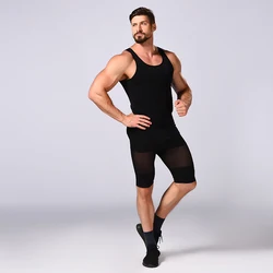 Polyamide elastane slim lift mens slimming undershirt body shaper vest  man shapers