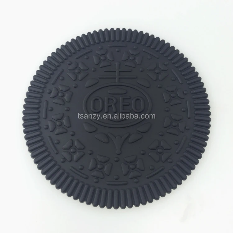 Cheap fashion novelty oreo pvc rubber cup coaster