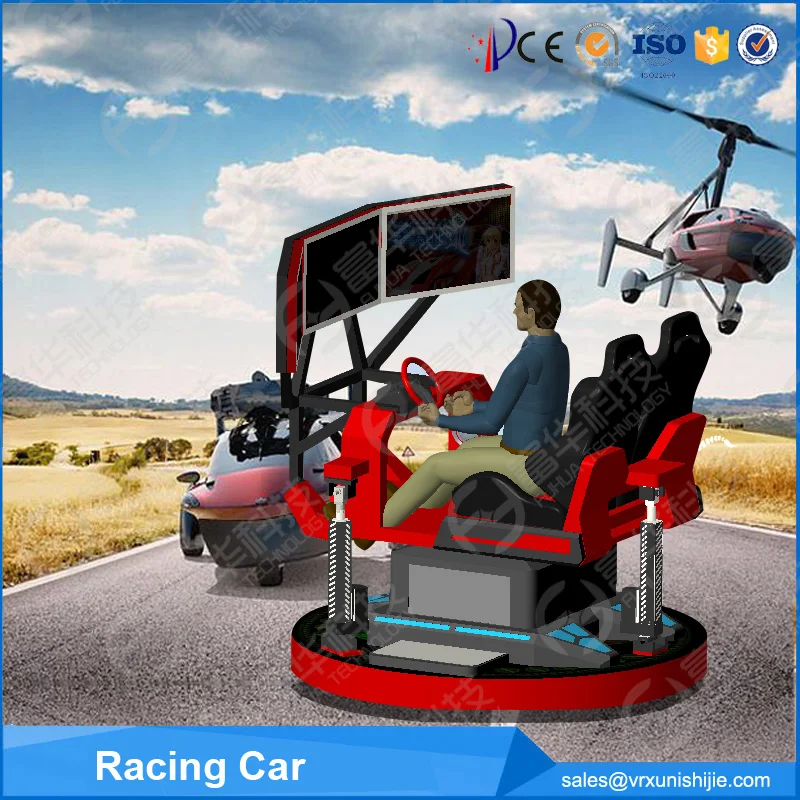 High Speed VR Car Driving Simulator Vritual Reality Amusement Park  6 Dof 3 Screen 4D Car Racing Simulator