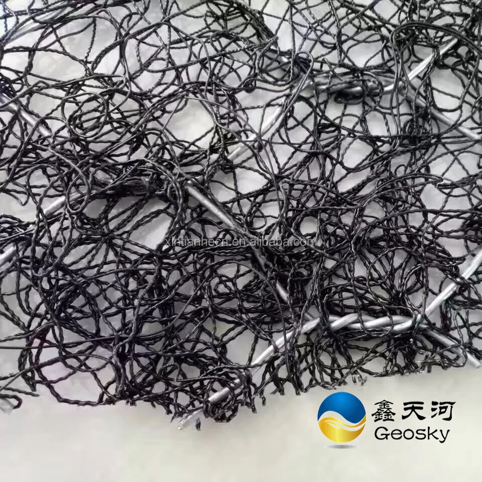 
3D Geomat EM2-EM5 geogrid composite for slope protection HDPE mesh 